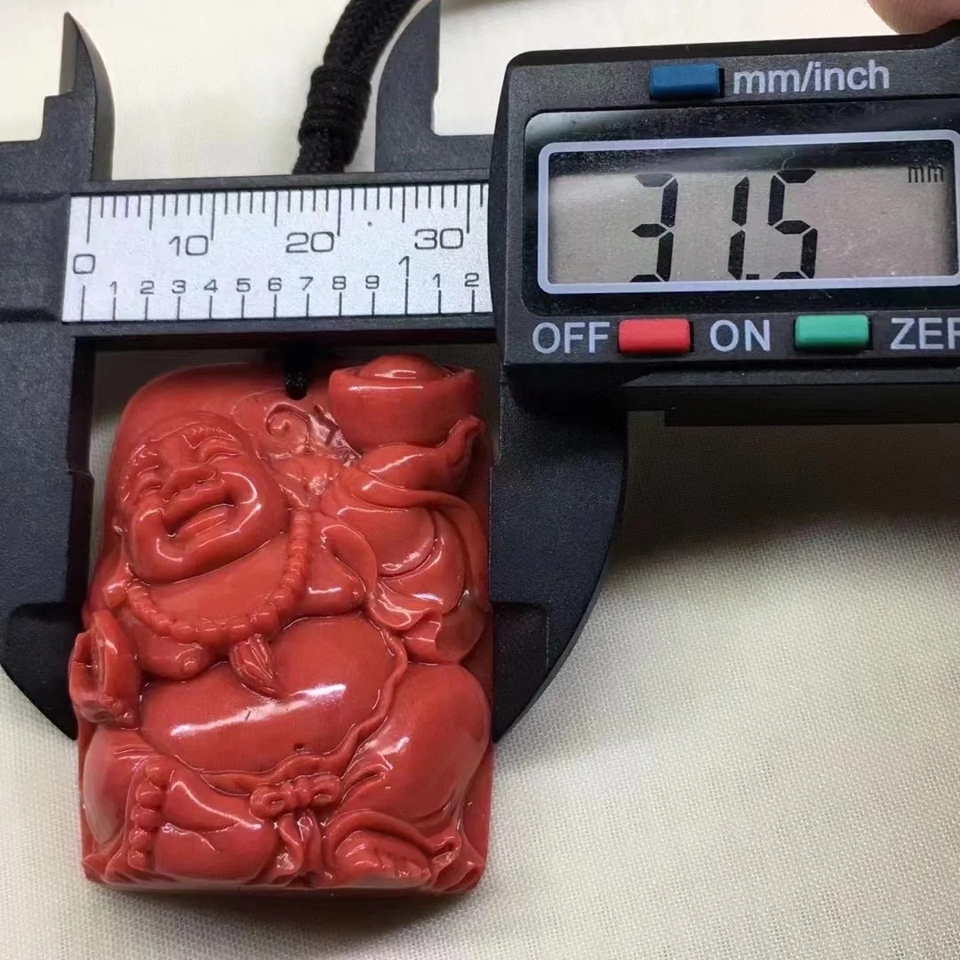 アカ(Aka)赤珊瑚彫刻仏像吊り下げ